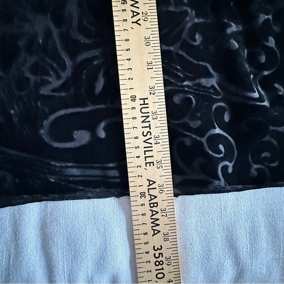 AB Studio Dress Womens 8 Black Velvet Burnout Halter Sleeveless Cocktail Party - Picture 6 of 11